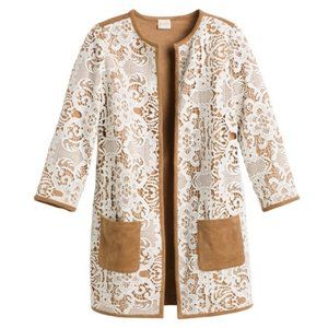 Chico's Faux-Suede Lace Duster -NWT Size #3 (XL)